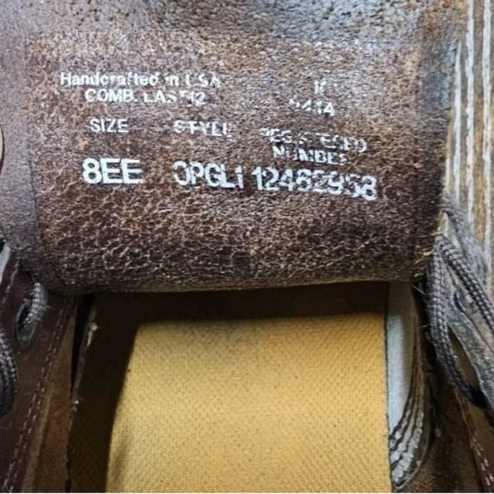 Chippewa LL Bean Shoes Mens 8EE Brown Leather Oxford Vibram Soles Boots